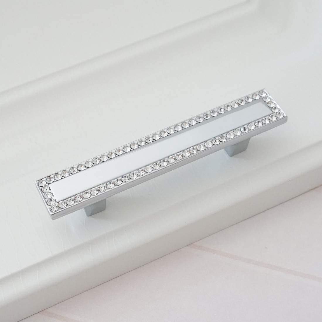 Crystal Glass Cabinet Handles Square Drawer Pulls