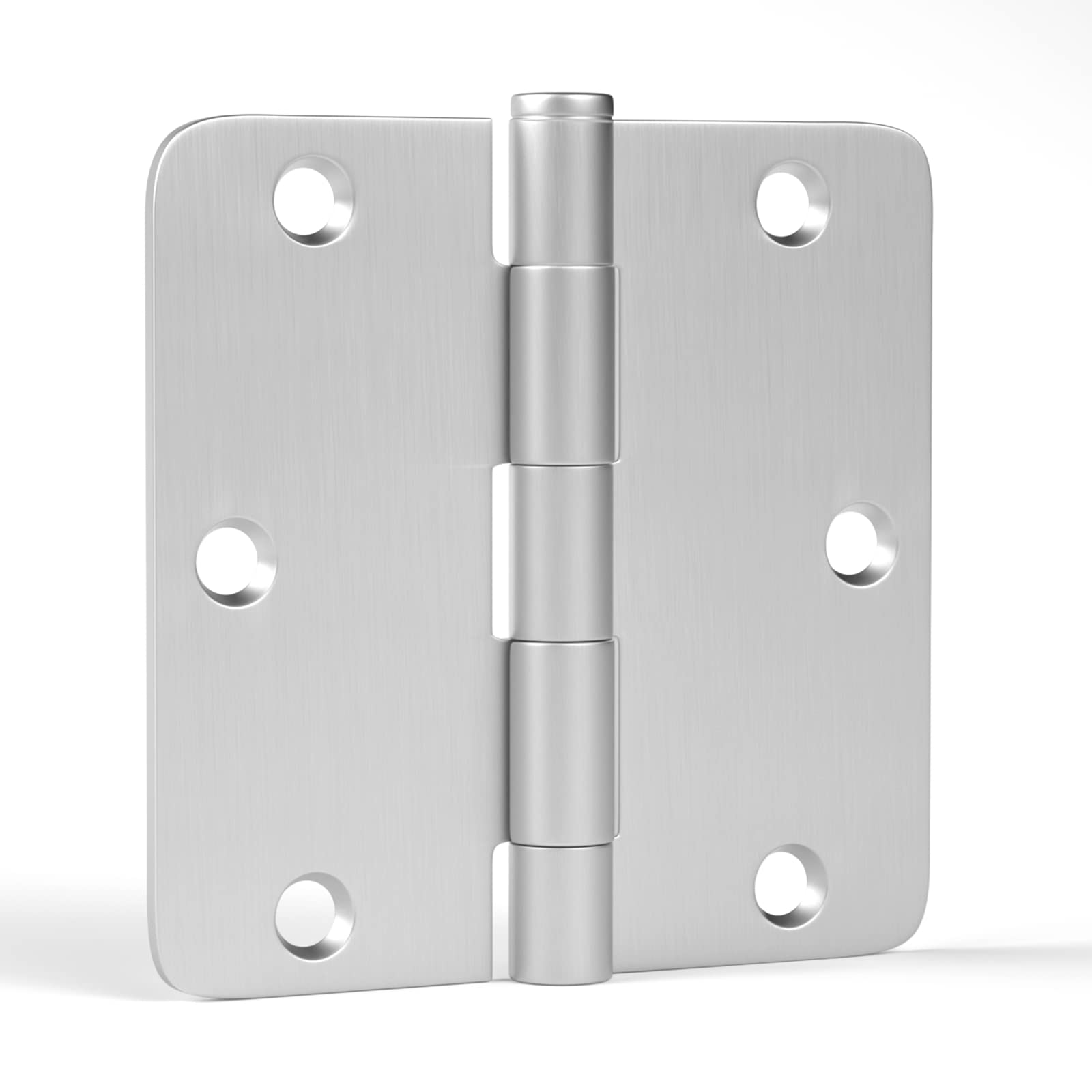 Brushed Nickel 3.5 inch with 1/4 Radius Corners Hinges for Doors Interior
