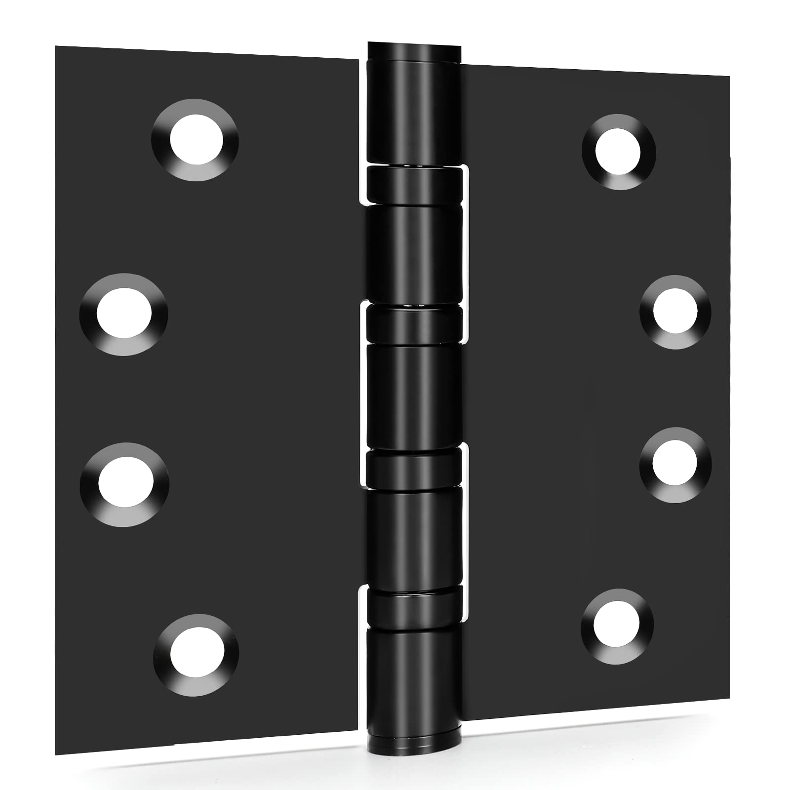 Matte Black 4in x 4in Ball Bearing with Square Corners Door Hinges for Exterior Doors