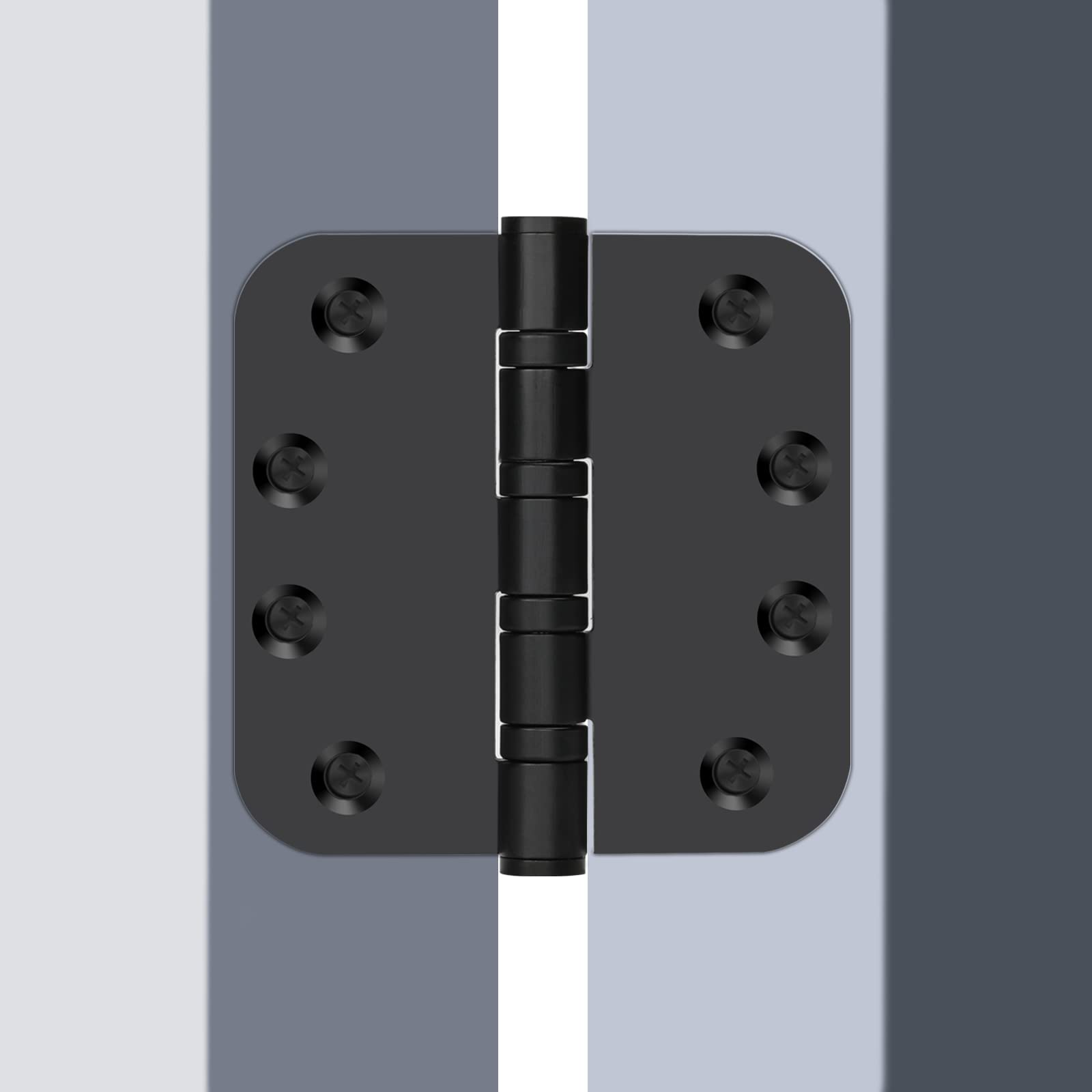 Stainless Steel Black Ball Bearing 4'' with 5/8'' Radius Corners Door Hinges for Heavy-Duty Door