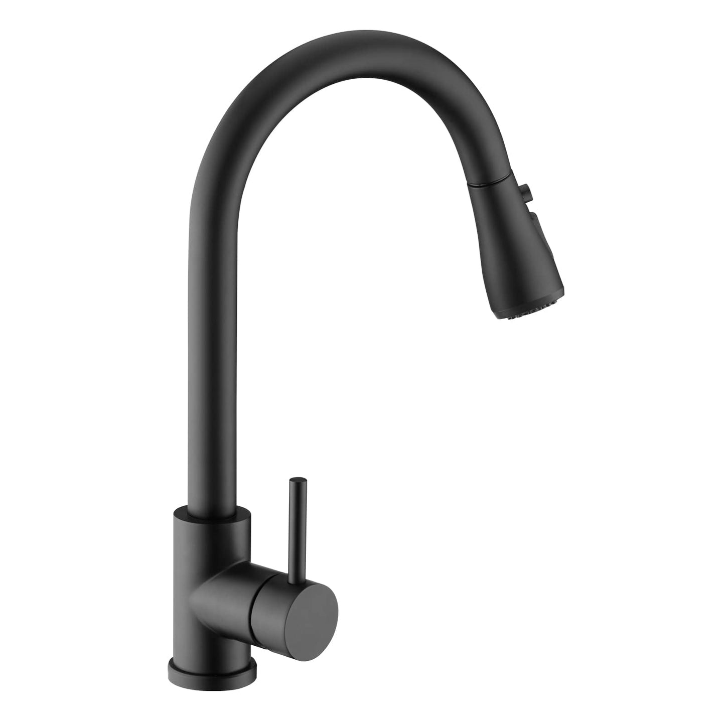 Single Handle Black Kitchen Faucet with Pull Down Sprayer