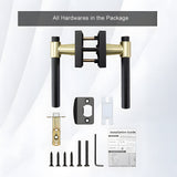 Zinc Alloy Black Gold Interior Door Handle Heavy Duty Door Lever