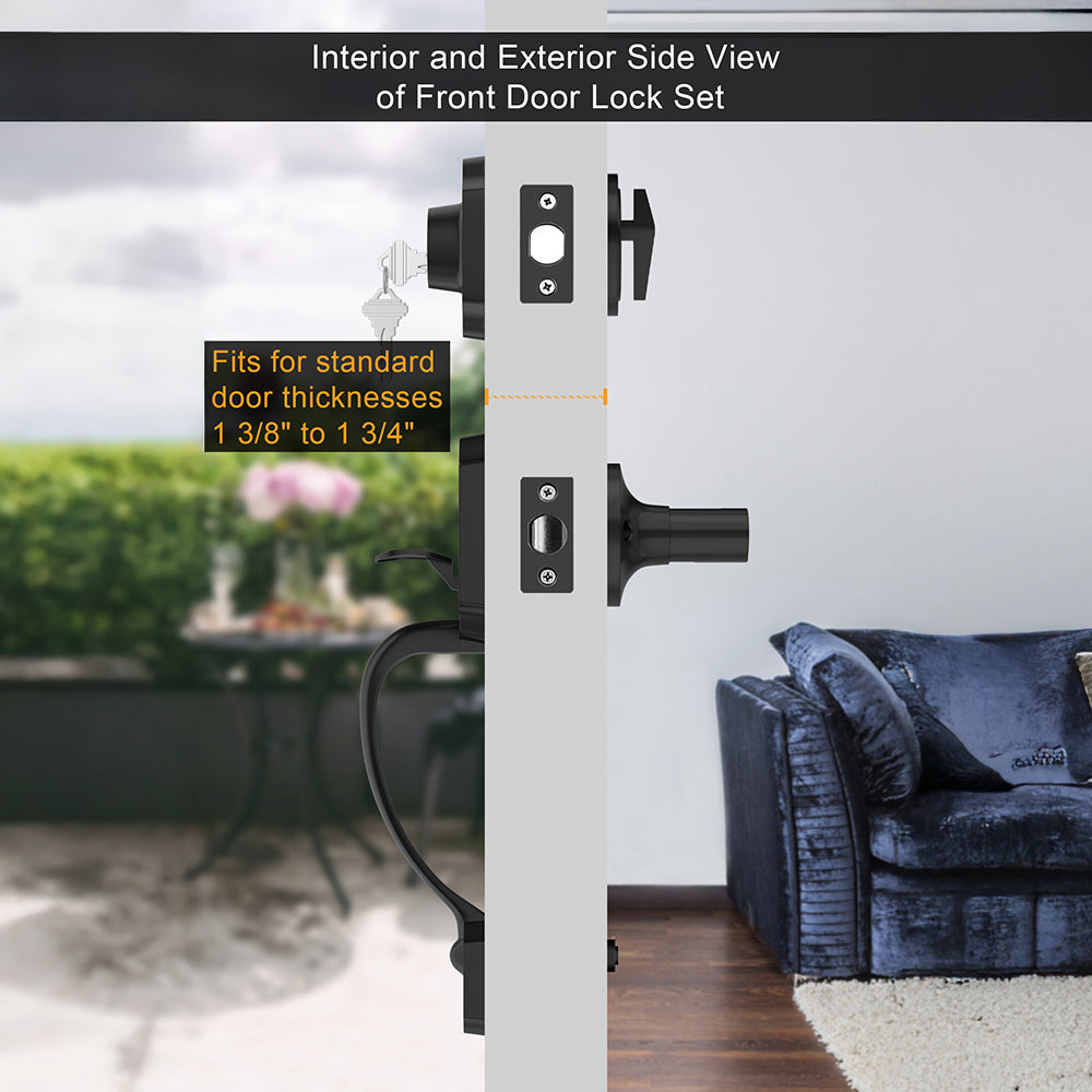 Zinc Alloy Entry Door Lock Front Door Handlesets