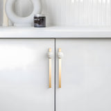 Natural Crystal Sphere Brass Cabinet Handles