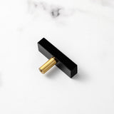 Nordic Light Luxury Marble Brass Square Cabinet Handles