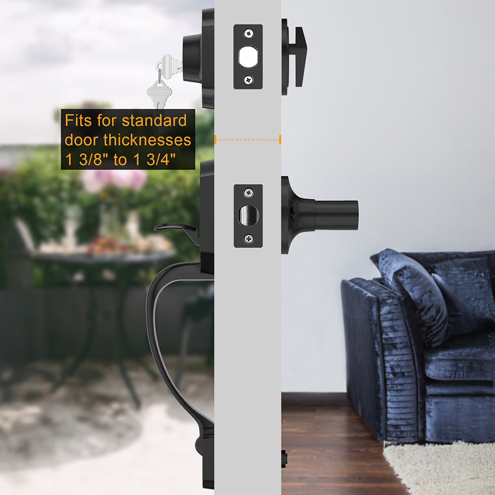 Zinc Alloy Entry Door Lock Front Door Handlesets