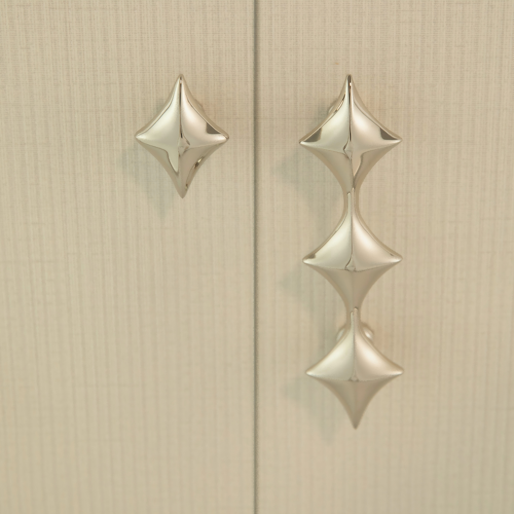 Vintage Antique Bronze Solid Brass Star Kitchen Handles & Knobs