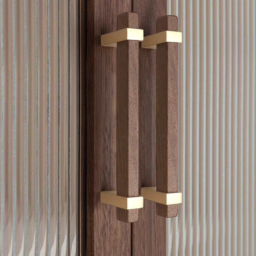 Square Wooden Walnut Kitchen Cabinet Handle