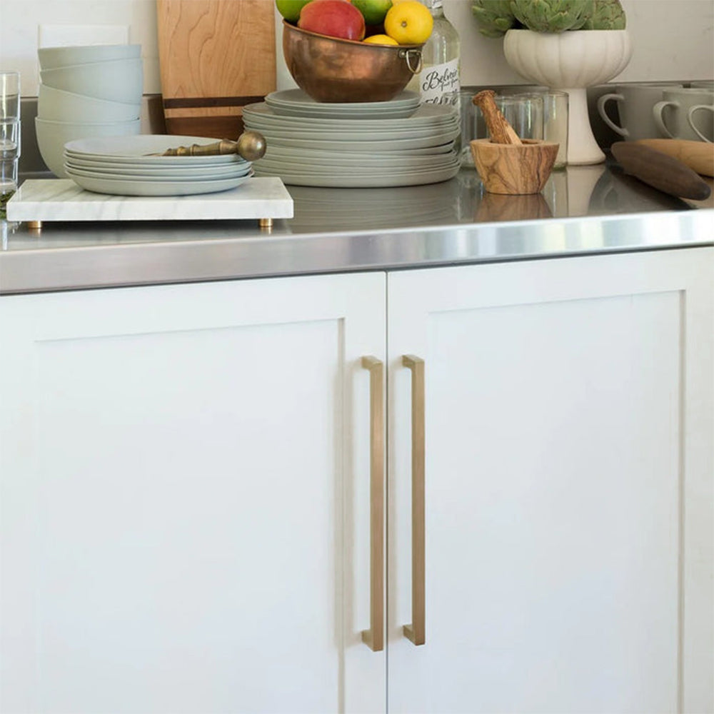 Champagne Bronze Square Cabinet Pulls for Kitchen