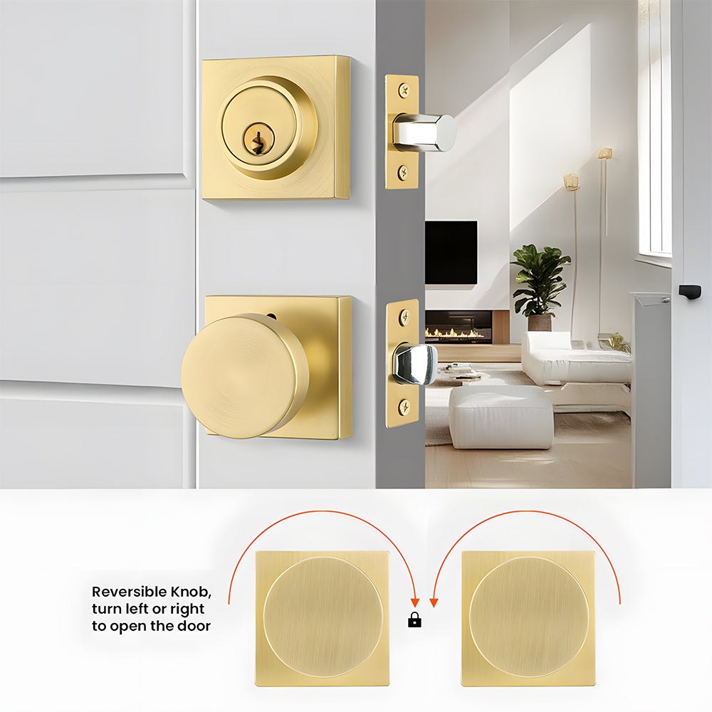 Exterior Enrty Door Knobs Locks Set with Deadbolt