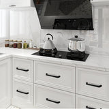 10 Pack Black 5 inch Hole Centers Modern Cabinet Handles