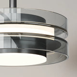 Smoked round glass pendant