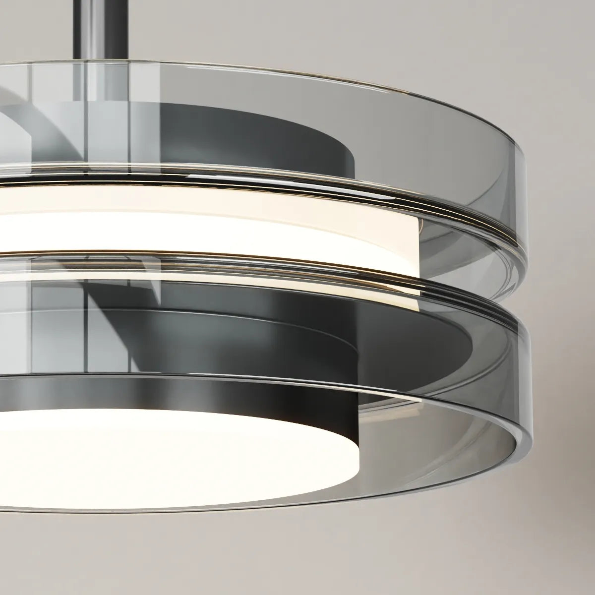 Smoked round glass pendant