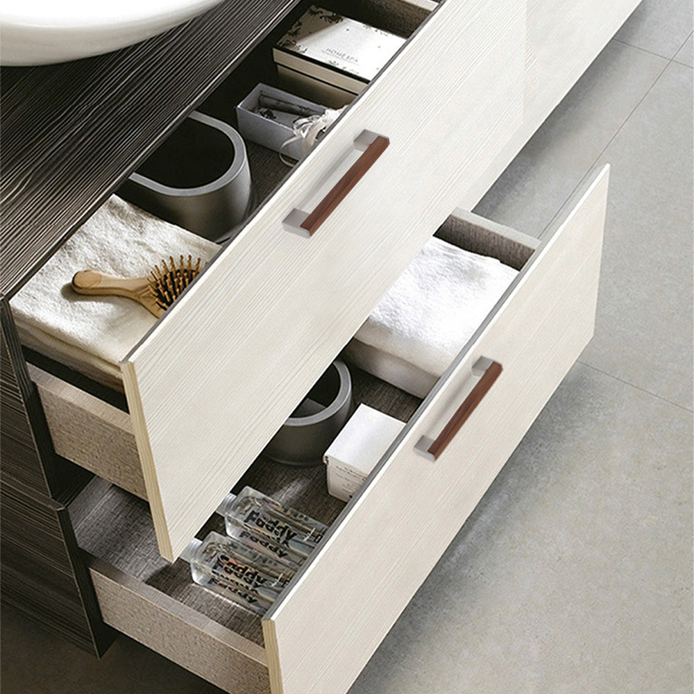 Walnut T Bar Timber Drawer Pulls for Kitchen