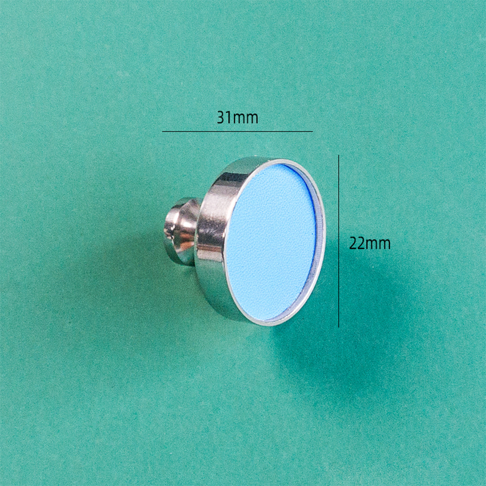 Colorful Leather Stainless Steel Cabinet Knob
