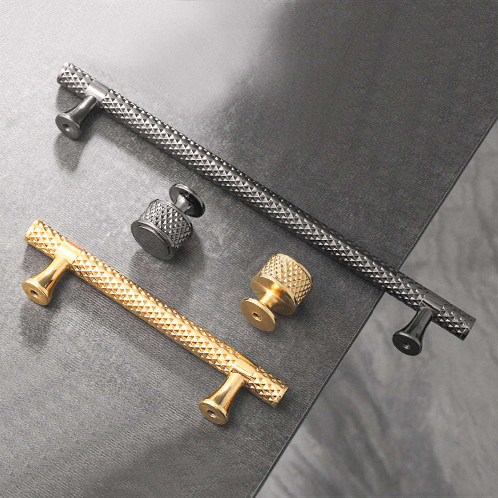 Shiny Modern Zinc Alloy Titanium Gold Black Door Handles