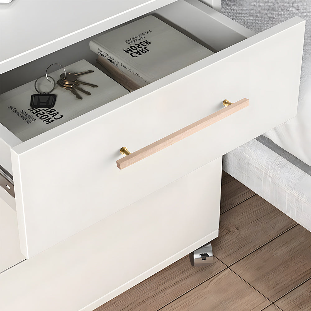 Brass Base Wooden Square Cabinet Handles