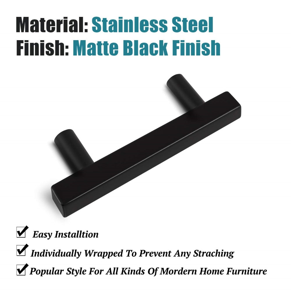 Matte Black Hardware Kitchen Drawer Handles