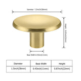 Brushed Brass Round Solid Drawer Knobs for Kitchen