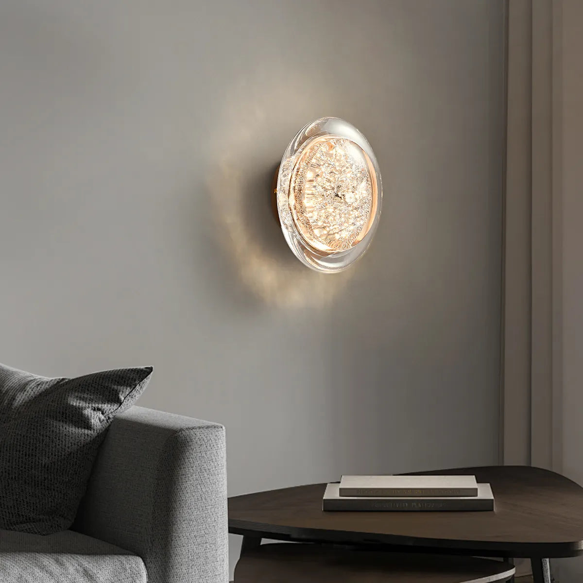 Acrylic round wall light