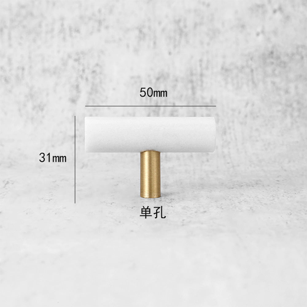 Modern Marble&ZincAlloy T-Bar Kitchen Cabinet Pulls