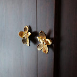 Gold Flower Brass Cabinet Knobs And Drawer Pulls