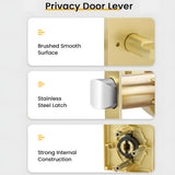 Brushed Gold Decorative Interior Door Lever Door Handle