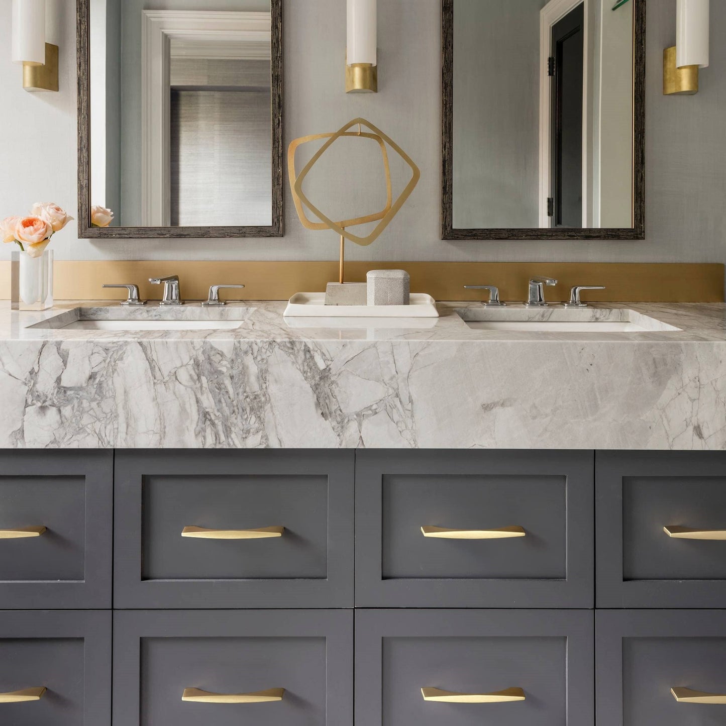 Modern Gold Brass Cabinet and Drawer Handles