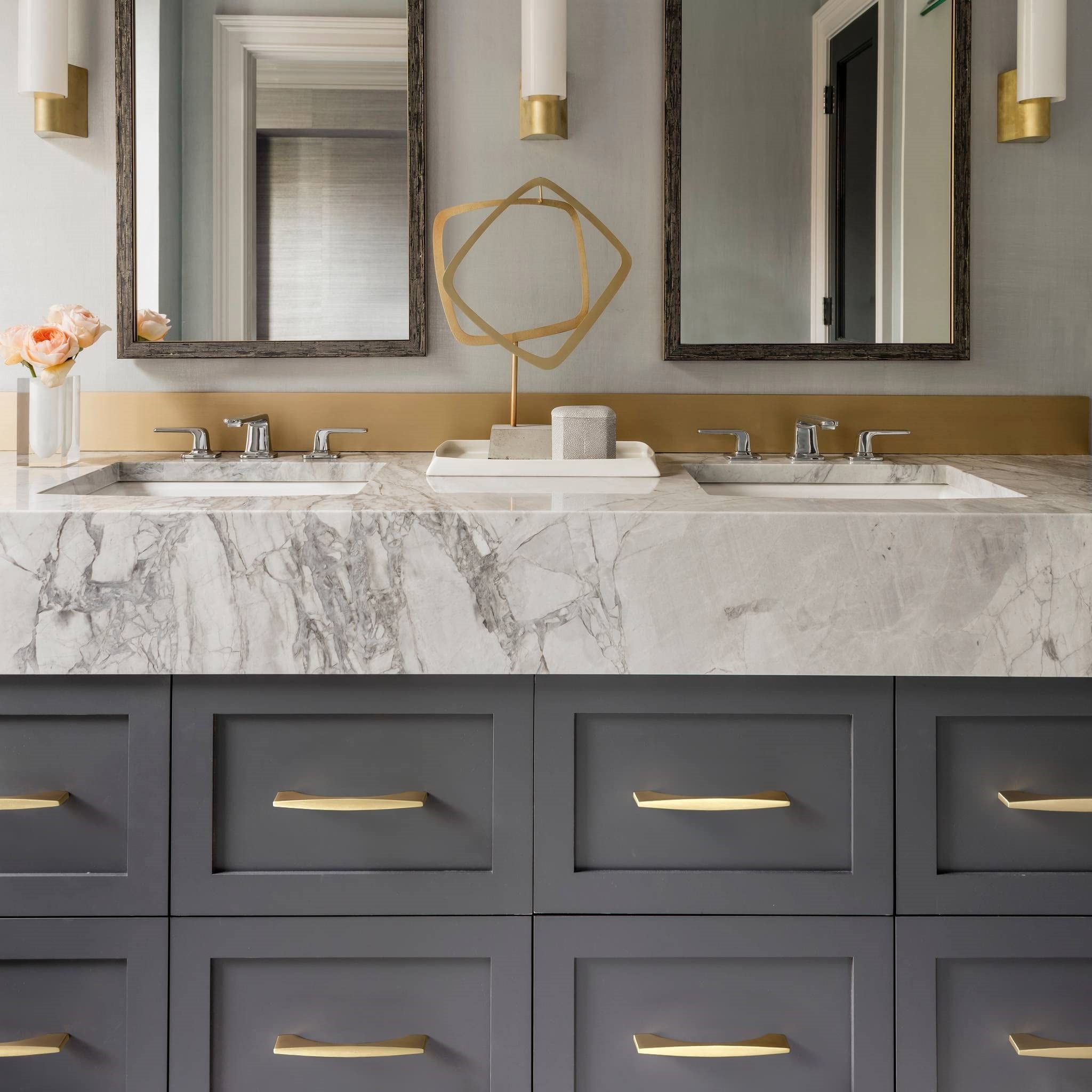 Modern Gold Brass Cabinet and Drawer Handles
