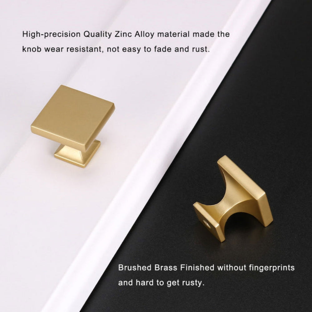 Square Zinc Alloy Kitchen Cabinet Knobs