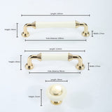 Light Luxury Gold White Creamic Kitchen Door Handles