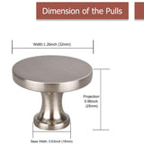 Brushed Nickel Round Solid Cabinet Knobs