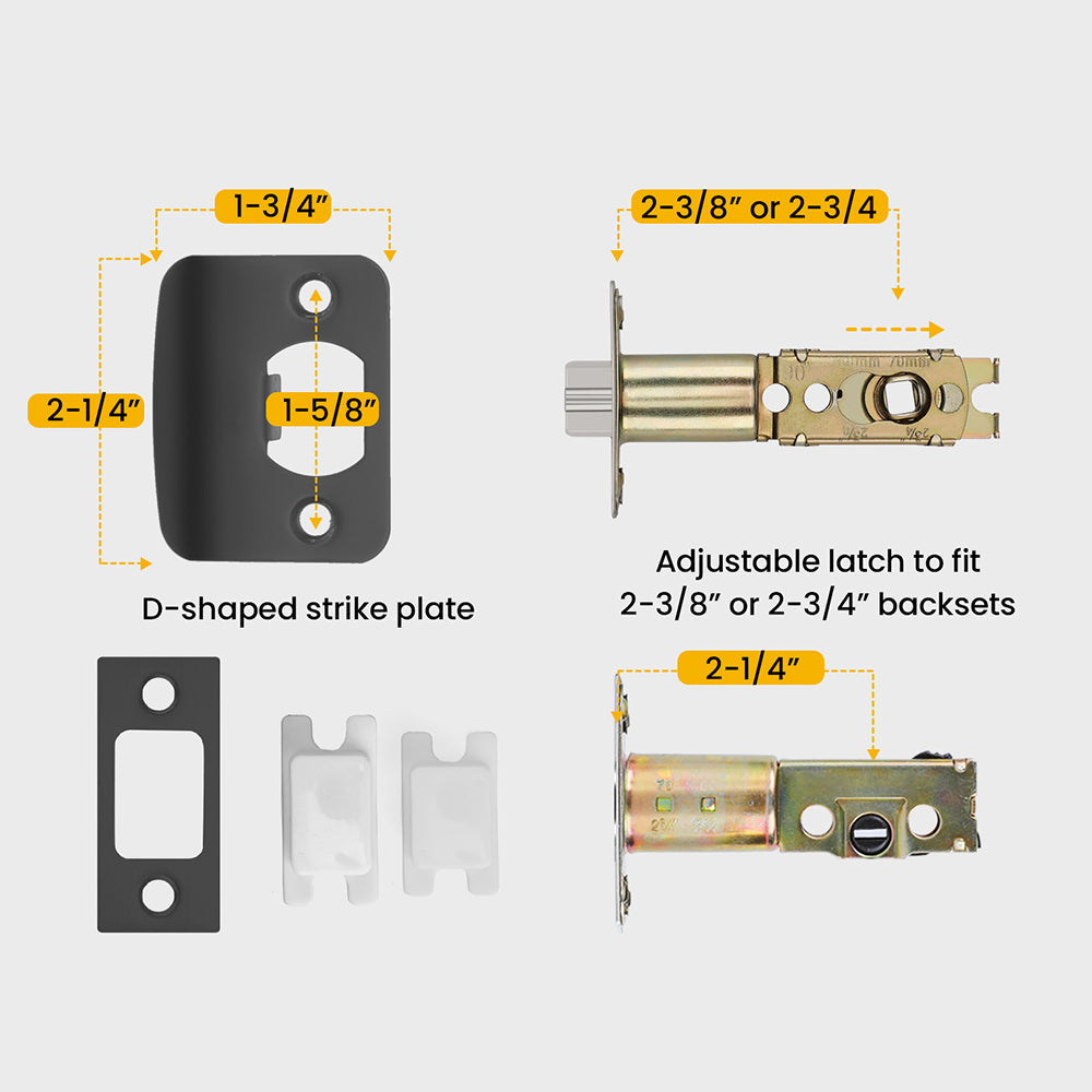 Square Contemporary Entry Door Handleset with Deadbolt