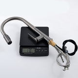 Deck Mounted Pull Out Hot Cold Mixer Kitchen Sink Faucet