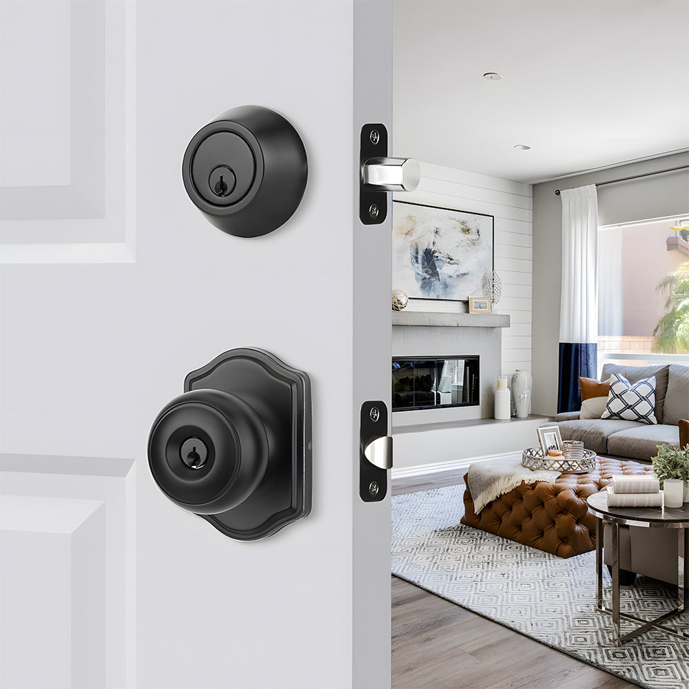 Keyed Entry Front Door Knob Set with Deadbolt