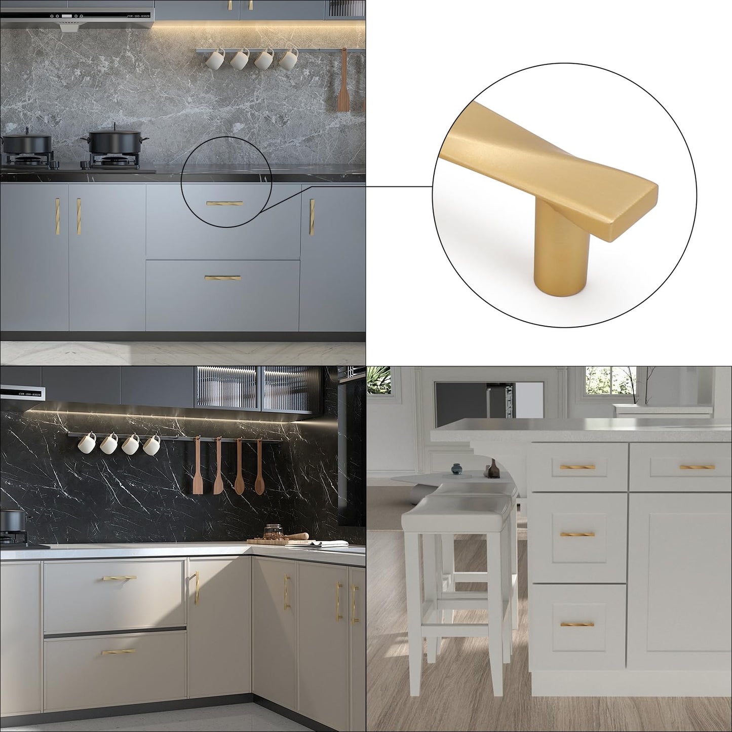 Solid Zinc Alloy Drawer Pulls for Bedroom Cabinet Dresser Doors