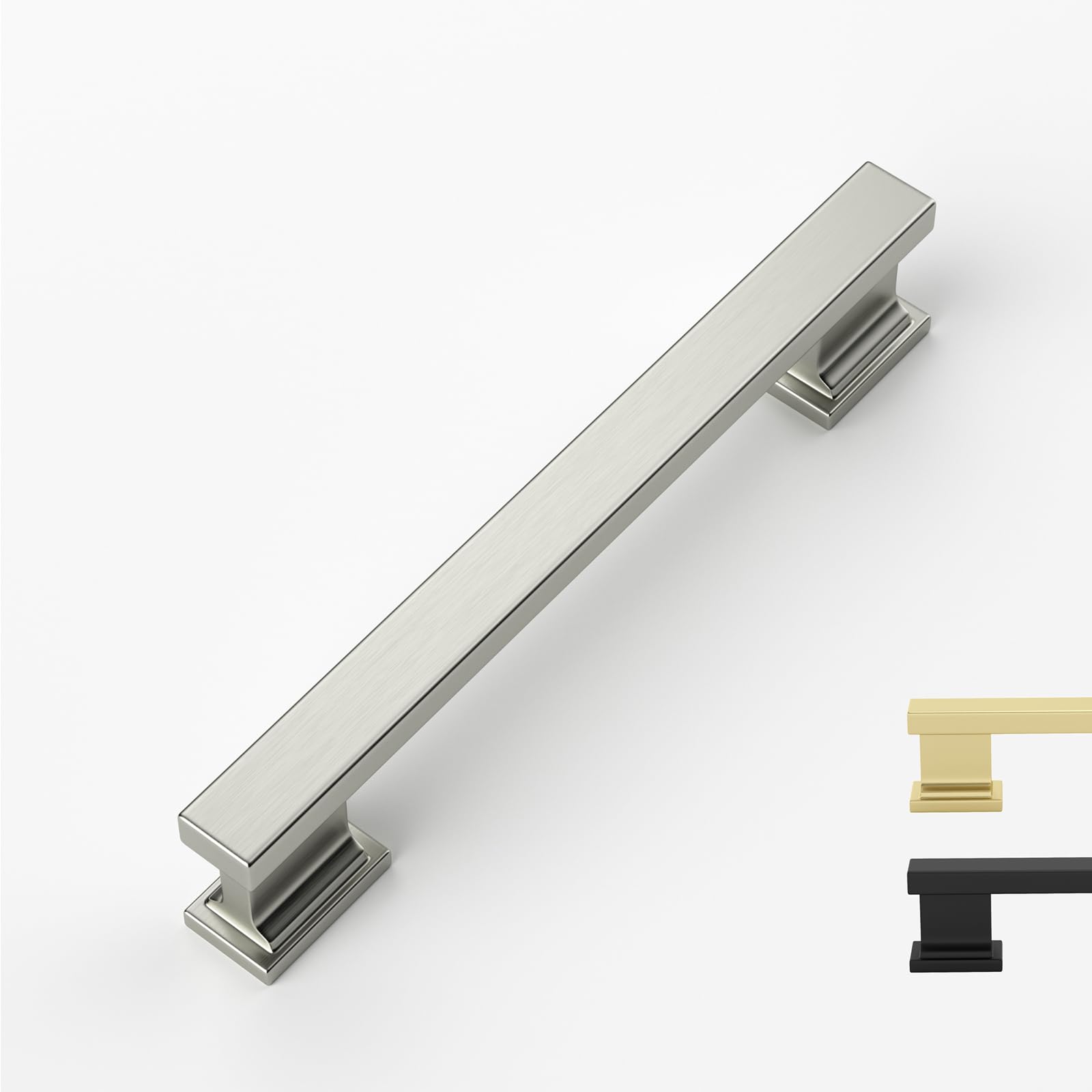 Cabinet Pulls Black & Silver Solid Aluminum Alloy Kitchen Handles
