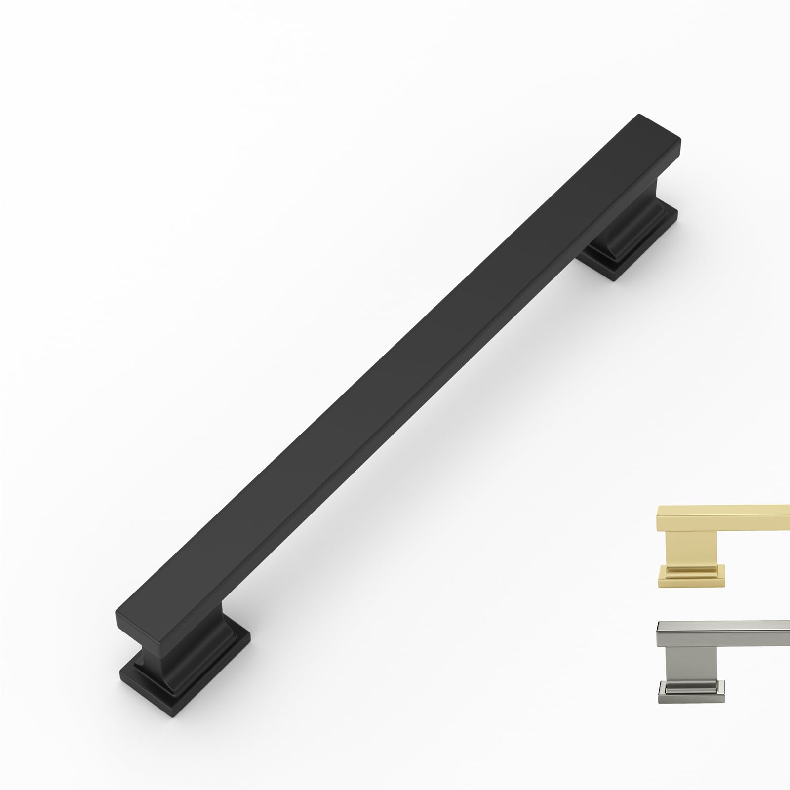 Cabinet Pulls Black & Silver Solid Aluminum Alloy Kitchen Handles
