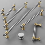 Brown & Silver Modern Brass Cabinet Drawer Handles