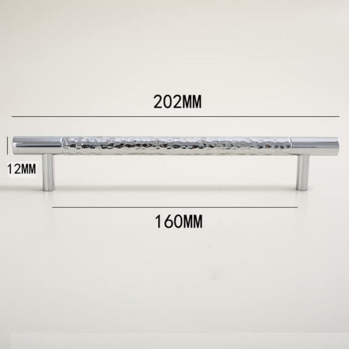 Glittery Silver Hammered Cabinet Bar Handle