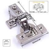 Soft Close Cabinet Door Hinges Stainless Steel Concealed Kitchen Cabinet Hinges with Mounting Screws and Manual