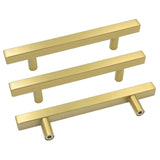 Square Brushed Gold Cabinet Pulls  For Kitchen