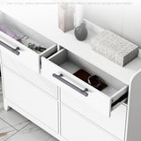 Modern Solid Thickened Zinc Alloy Square Stripe Cabinet and Drawer Handles