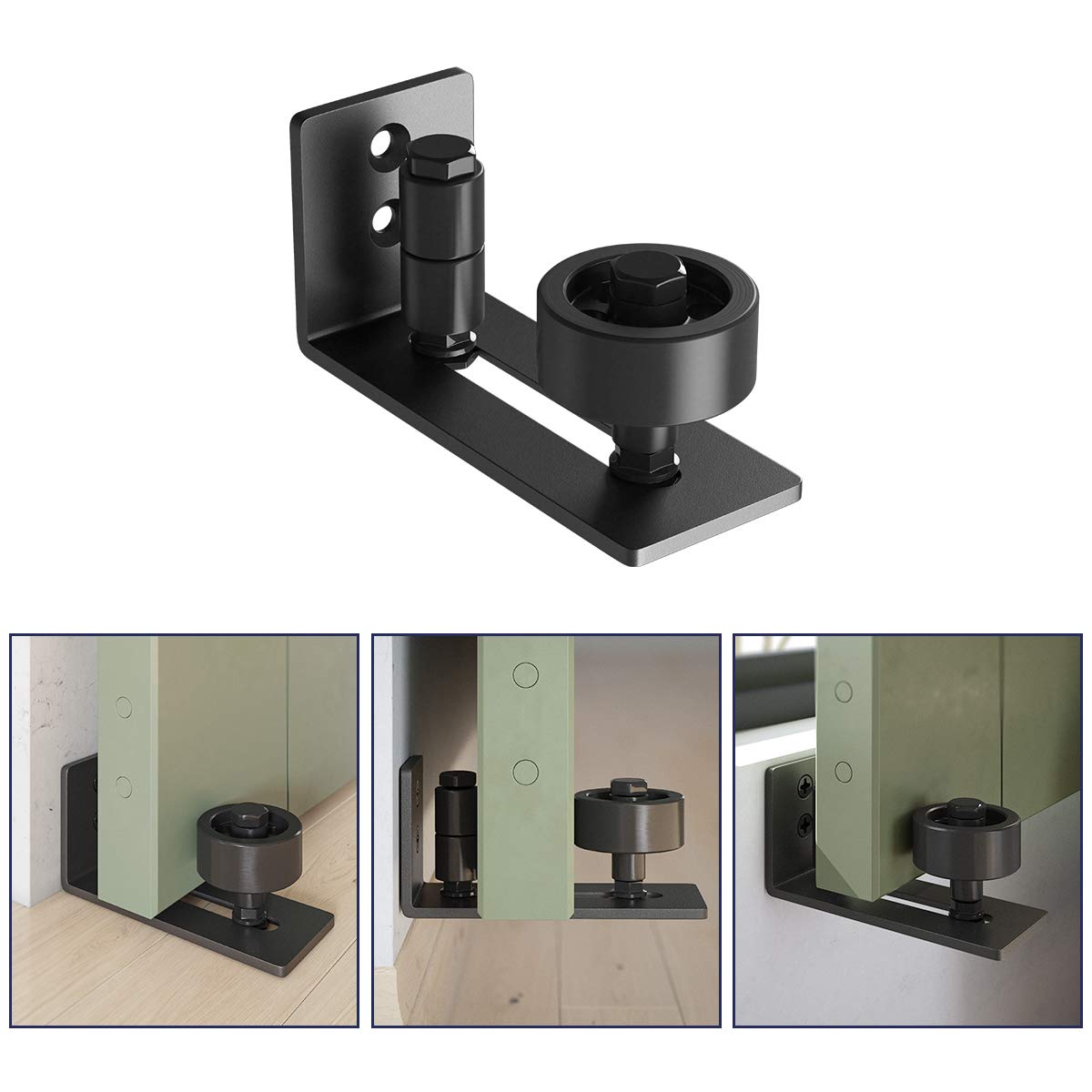 Sliding Barn Door Floor Guide for Bottom Adjustable Roller Flush Design Bottom Flat Barn Door Floor Guide Stay Roller