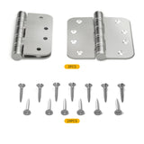 304 Stainless Steel Satin Nickel 4in x 4in with 5/8'' Radius Corners Door Hinges for Exterior Doors