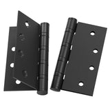 Matte Black 4in x 4in Ball Bearing with Square Corners Door Hinges for Exterior Doors