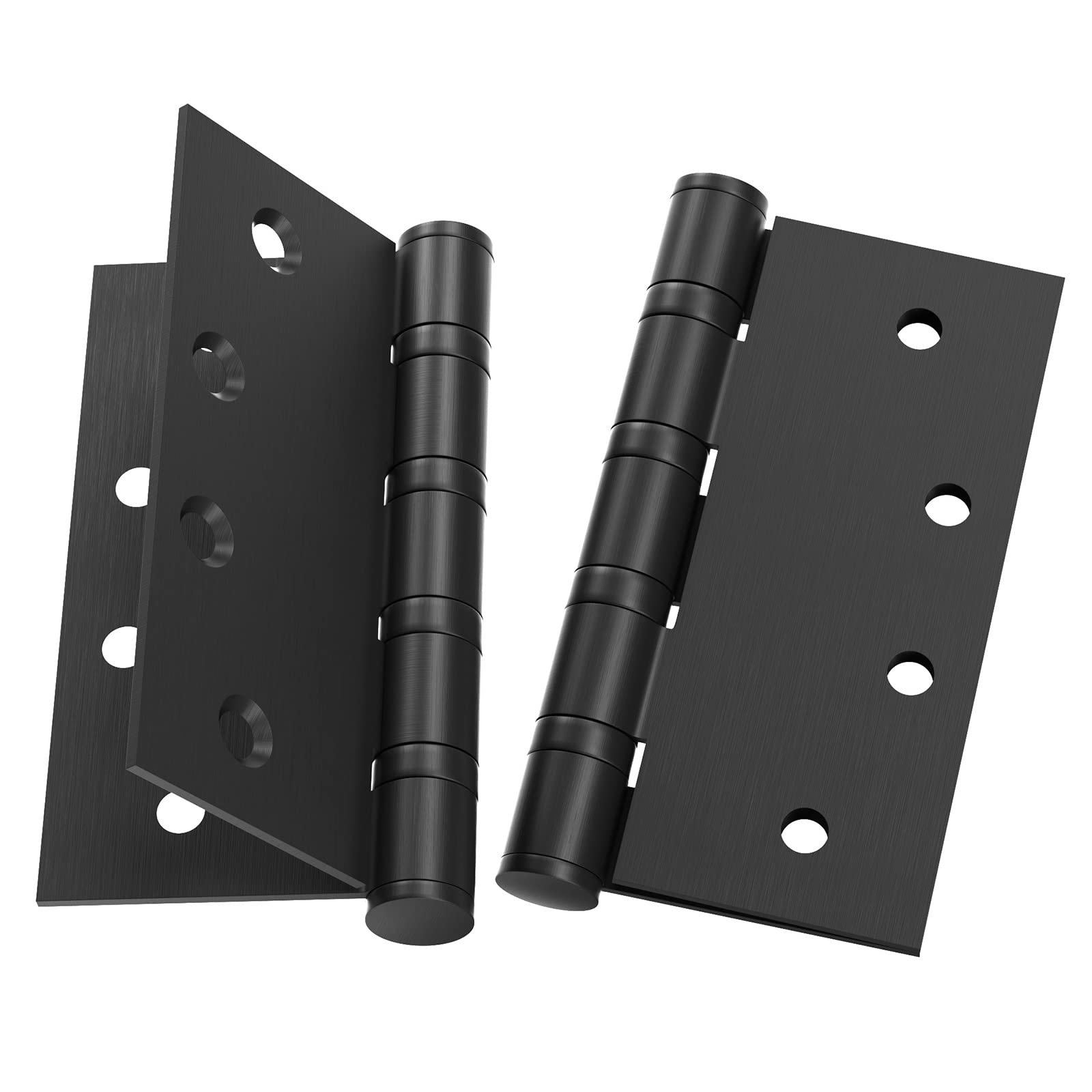 Matte Black 4in x 4in Ball Bearing with Square Corners Door Hinges for Exterior Doors
