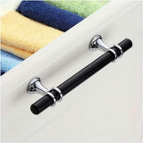 Brushed Nickel & Black Cabinet Pulls Solid Modern Drawer Pulls