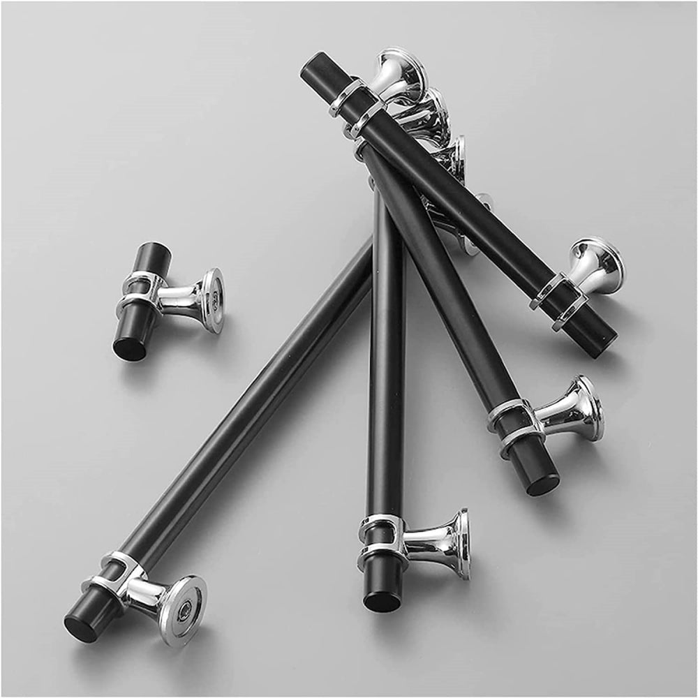 Brushed Nickel & Black Cabinet Pulls Solid Modern Drawer Pulls