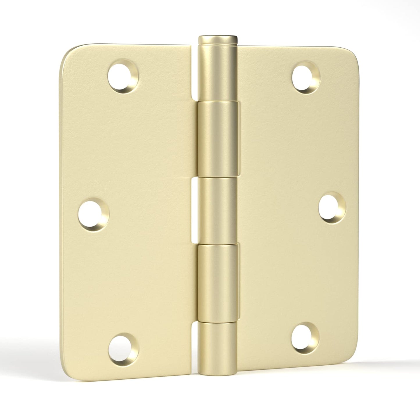 Brushed Gold 3-1/2'' with 1/4'' Radius Corners Interior Door Hinges